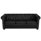 vidaXL Canapé Chesterfield avec accoudoirs capitonnés en cuir artificiel