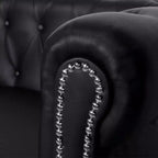 vidaXL Canapé Chesterfield avec accoudoirs capitonnés en cuir artificiel