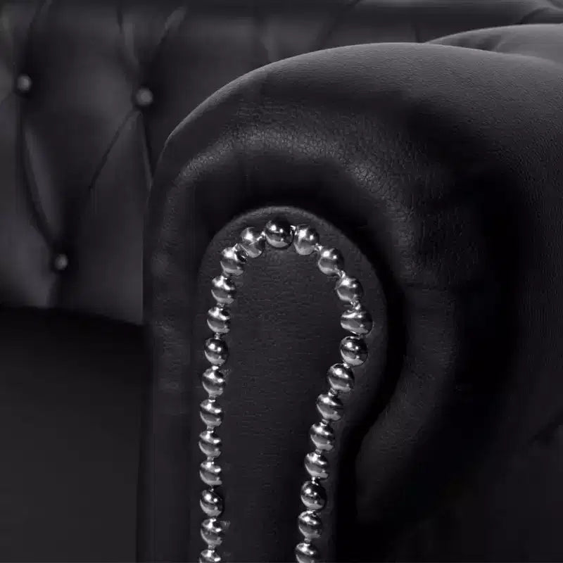 vidaXL Canapé Chesterfield avec accoudoirs capitonnés en cuir artificiel