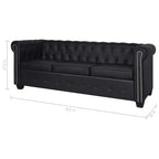 vidaXL Canapé Chesterfield avec accoudoirs capitonnés en cuir artificiel