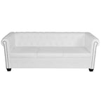 vidaXL Canapé Chesterfield avec accoudoirs capitonnés en cuir artificiel
