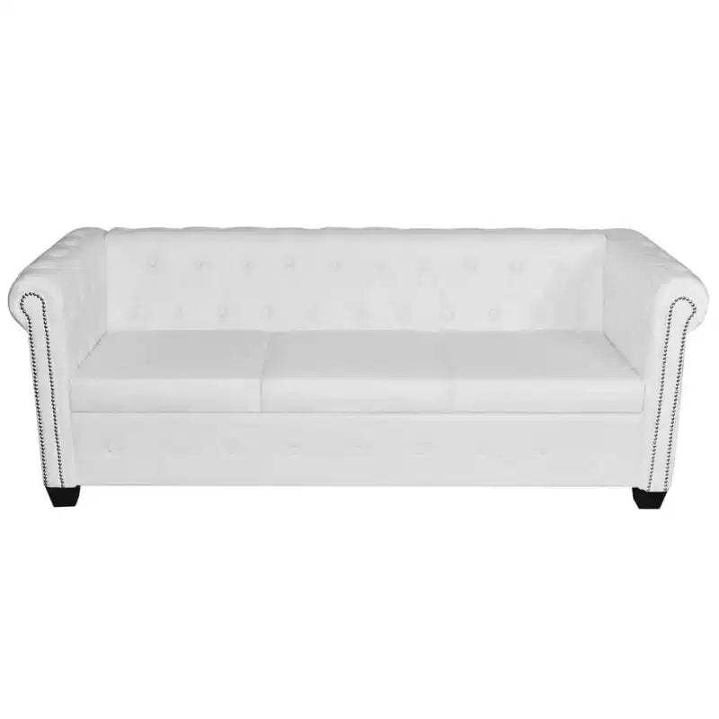 vidaXL Canapé Chesterfield avec accoudoirs capitonnés en cuir artificiel