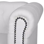 vidaXL Canapé Chesterfield avec accoudoirs capitonnés en cuir artificiel