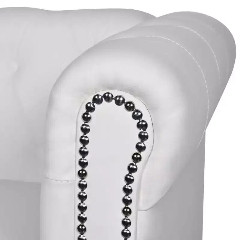 vidaXL Canapé Chesterfield avec accoudoirs capitonnés en cuir artificiel