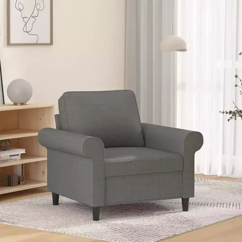 vidaXL Fauteuil gris foncé 23,6 Tissu