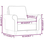 vidaXL Fauteuil gris foncé 23,6 Tissu