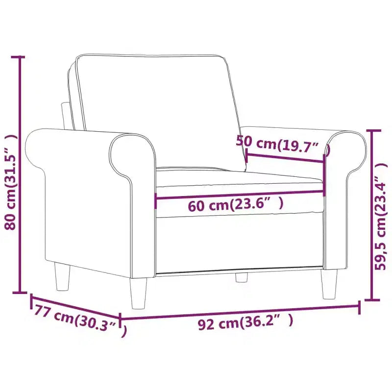 vidaXL Fauteuil gris foncé 23,6 Tissu