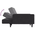 vidaXL Canapé-lit 2 places avec repose-pieds Velours noir