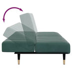 vidaXL Canapé convertible 2 places avec repose-pieds, lit de salon en velours