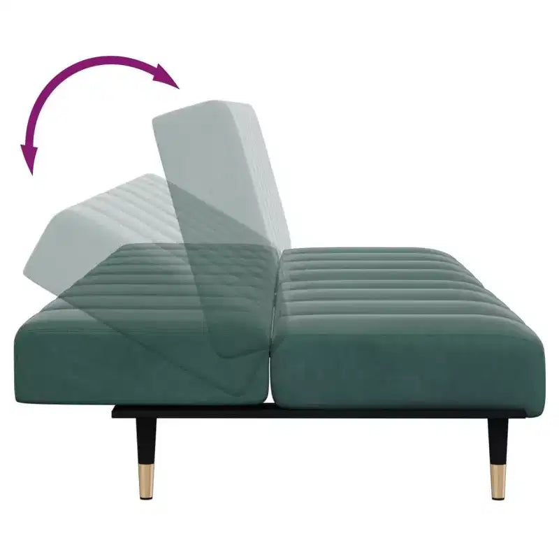 vidaXL Canapé convertible 2 places avec repose-pieds, lit de salon en velours