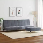 vidaXL Canapé convertible 2 places avec repose-pieds, lit de salon en velours