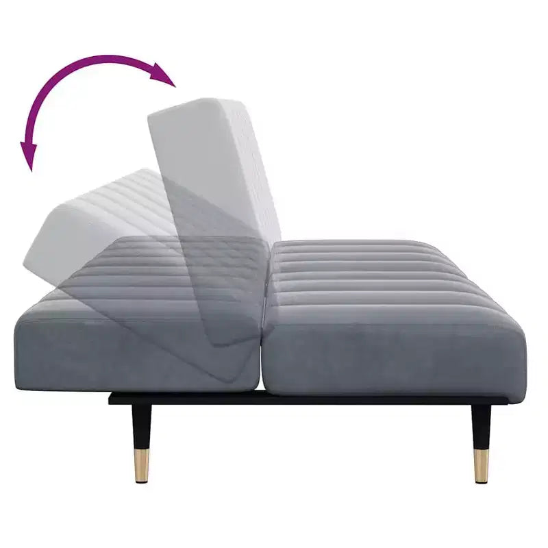 vidaXL Canapé convertible 2 places avec repose-pieds, lit de salon en velours