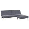 vidaXL Canapé convertible 2 places avec repose-pieds, lit de salon en velours