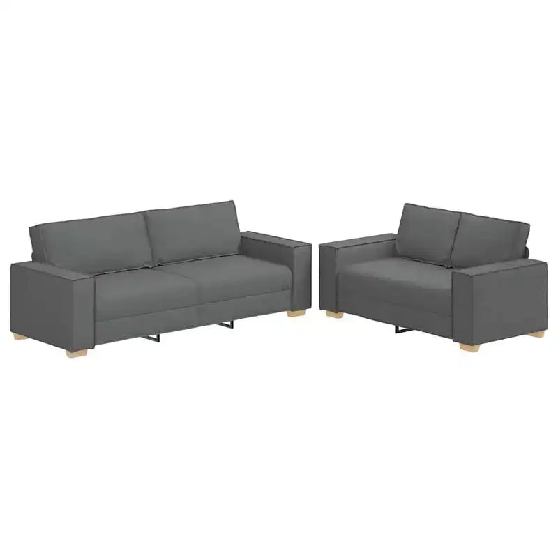 vidaXL Ensemble de 2 canapés avec coussins Tissu noir