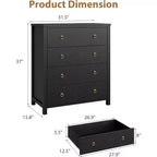 Commode avec 4/5 tiroirs, table de chevet avec poignées dorées, grande armoire de rangement pour chambre à coucher, chambre d'enfant, salon, placard, blanc