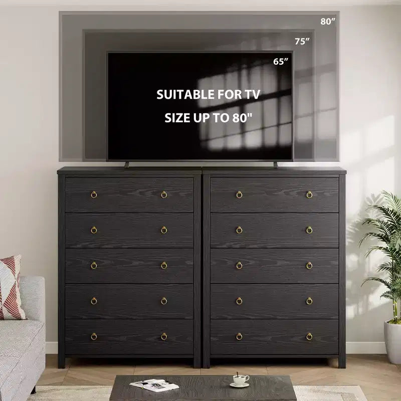 Commode avec 4/5 tiroirs, table de chevet avec poignées dorées, grande armoire de rangement pour chambre à coucher, chambre d'enfant, salon, placard, blanc