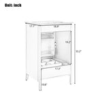 Meuble bas de salle de bain Okak 50 cm, meuble de rangement de salle de bain avec vasque, meuble de rangement avec porte et étagère