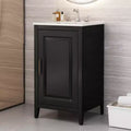 Meuble bas de salle de bain Okak 50 cm, meuble de rangement de salle de bain avec vasque, meuble de rangement avec porte et étagère