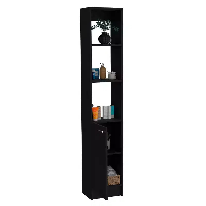 Meuble de Rangement de Salle de Bain Okak avec 6 Étagères, Meuble de Rangement Fin avec Étagère Réglable pour Salle de Bain, Salon, Cuisine
