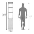 Meuble de Rangement de Salle de Bain Okak avec 6 Étagères, Meuble de Rangement Fin avec Étagère Réglable pour Salle de Bain, Salon, Cuisine