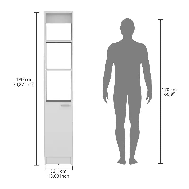 Meuble de Rangement de Salle de Bain Okak avec 6 Étagères, Meuble de Rangement Fin avec Étagère Réglable pour Salle de Bain, Salon, Cuisine