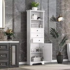 Meuble de rangement haut de salle de bain Okak avec 3 tiroirs et une étagère réglable, organisateur de salle de bain pour la salle de bain, le salon