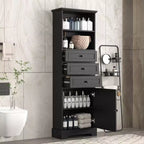 Meuble de rangement haut de salle de bain Okak avec 3 tiroirs et une étagère réglable, organisateur de salle de bain pour la salle de bain, le salon