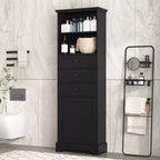 Okak Tall Bathroom Storage Cabinet with 3 Drawers and Adjustable Shelf, Bathroom Organizer for Bathroom, Living Room