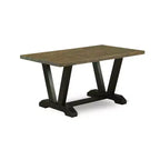 Ensemble de salle à manger 5 pièces en chêne massif naturel avec 1 table et 4 chaises avec