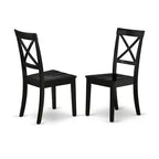 Ensemble de salle à manger méditerranéen 7 pièces - Table et 6 chaises - 36x60 pouces - Finition noire - HomeStock