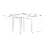 Ensemble de table à manger HomeStock 3 pièces, plateau en bois massif finition acajou
