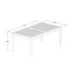 Table de salle à manger HomeStock 5 pièces rectangulaire avec plateau en bois massif au fini chêne naturel et 4 chaises à dossier à lattes