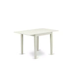 HomeStock 3-Pc Linen White Finish Solid Wood Top Dining Table Set