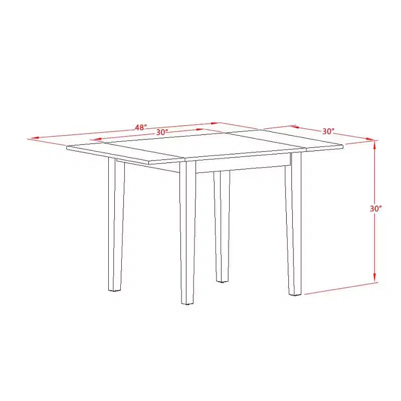 Ensemble de salle à manger 3 pièces HomeStock, dessus en bois massif rectangulaire, finition acajou avec rallonges