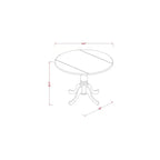 Ensemble table de cuisine ronde avec 4 chaises - Ensemble de salle à manger 107 cm - Finition cerisier crème
