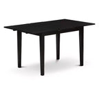 Ensemble de salle à manger HomeStock 3 pièces, plateau rectangulaire en bois massif noir avec rallonge papillon