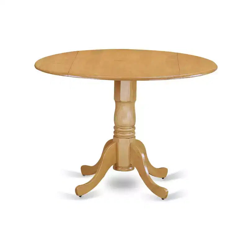 HomeStock Table de salle à manger ronde 3 pièces avec plateau en bois massif finition chêne naturel et 2 chaises