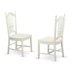 Ensemble de salle à manger moderne 5 pièces - Table ronde et 4 chaises - Ensemble de cuisine blanc lin