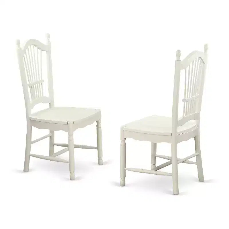 Ensemble de salle à manger moderne 5 pièces - Table ronde et 4 chaises - Ensemble de cuisine blanc lin