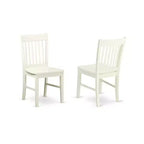 Ensemble de salle à manger 3 pièces HomeStock, dessus rectangulaire en bois massif à rallonges, finition blanc lin