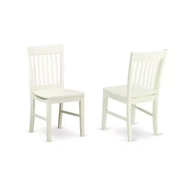 Ensemble de salle à manger 3 pièces HomeStock, dessus rectangulaire en bois massif à rallonges, finition blanc lin