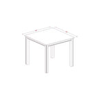 Ensemble de salle à manger 3 pièces HomeStock avec table de hauteur comptoir et plateau en bois massif finition chêne marron naturel