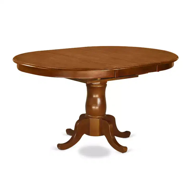HomeStock 7-Piece Oval Saddle Brown Finish Solid Wood Top Dining Table with 6-Chairs