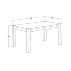 Table de salle à manger HomeStock 7 pièces rectangulaire en bois massif finition jacobine vieillie avec 6 chaises