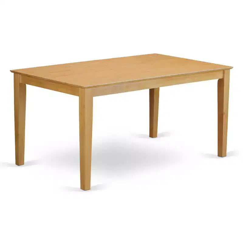 HomeStock Table de salle à manger rectangulaire 7 pièces en bois massif finition chêne naturel avec 6 chaises Parson
