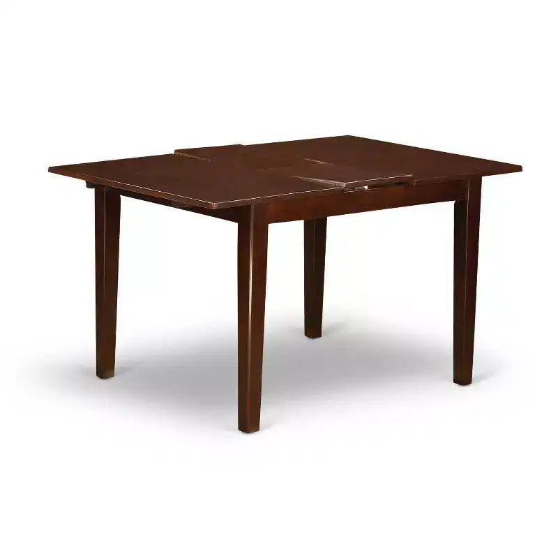 Ensemble de salle à manger rectangulaire 5 pièces avec plateau en bois massif finition acajou (4 places)