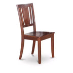 Ensemble de salle à manger 5 pièces - Table ronde de 91 cm et 4 chaises en bois - Style éclectique