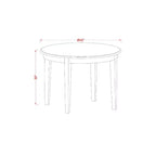 Ensemble de salle à manger Nordic Kitchen - Table et chaises 5 pièces - Bois massif - Finition Cappuccino - Table ronde pour 4 personnes