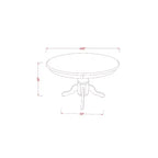 Ensemble de salle à manger rond - Table et chaises de cuisine 5 pièces - Idéal petits espaces