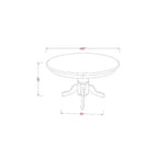 Ensemble de salle à manger du Sud-Ouest 5 pièces Table ronde et chaises - Table de 42 pouces, design à lattes verticales